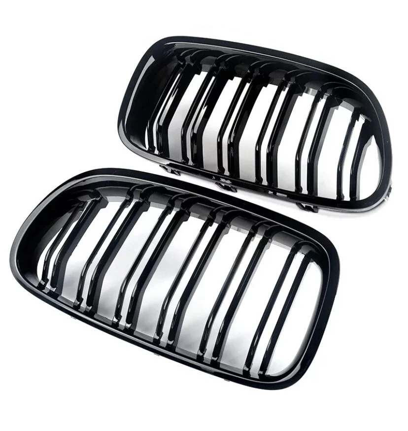 BMW F10 F11 5 Series 10-16 Kidney Grille Grill Grilles Gloss Black Twin Slats - Image 8