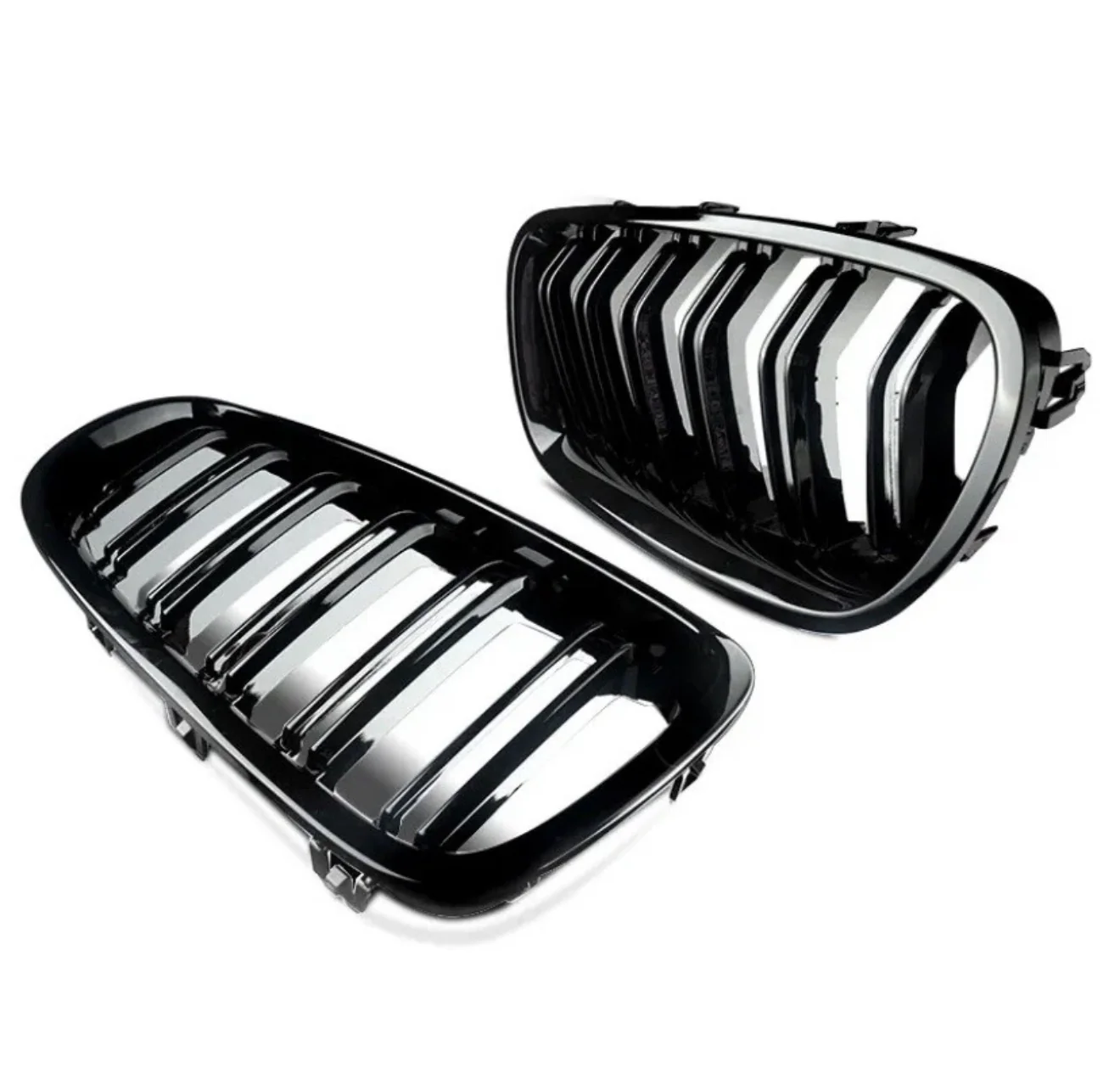 BMW F10 F11 5 Series 10-16 Kidney Grille Grill Grilles Gloss Black Twin Slats - Image 3