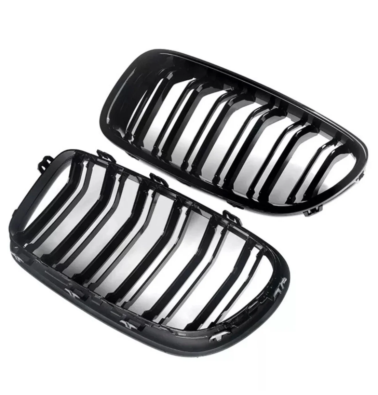 BMW F10 F11 5 Series 10-16 Kidney Grille Grill Grilles Gloss Black Twin Slats - Image 5