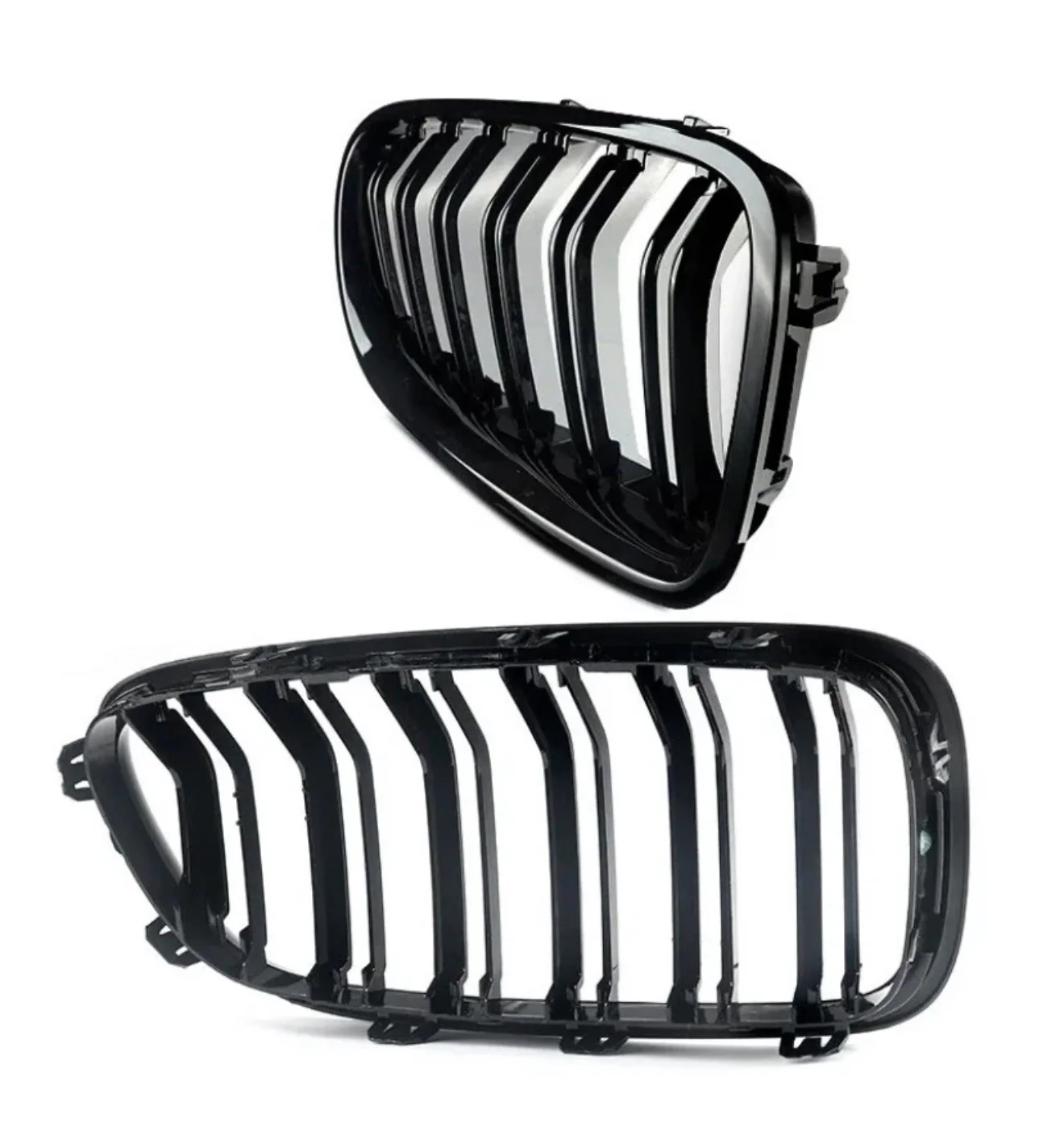 BMW F10 F11 5 Series 10-16 Kidney Grille Grill Grilles Gloss Black Twin Slats - Image 6