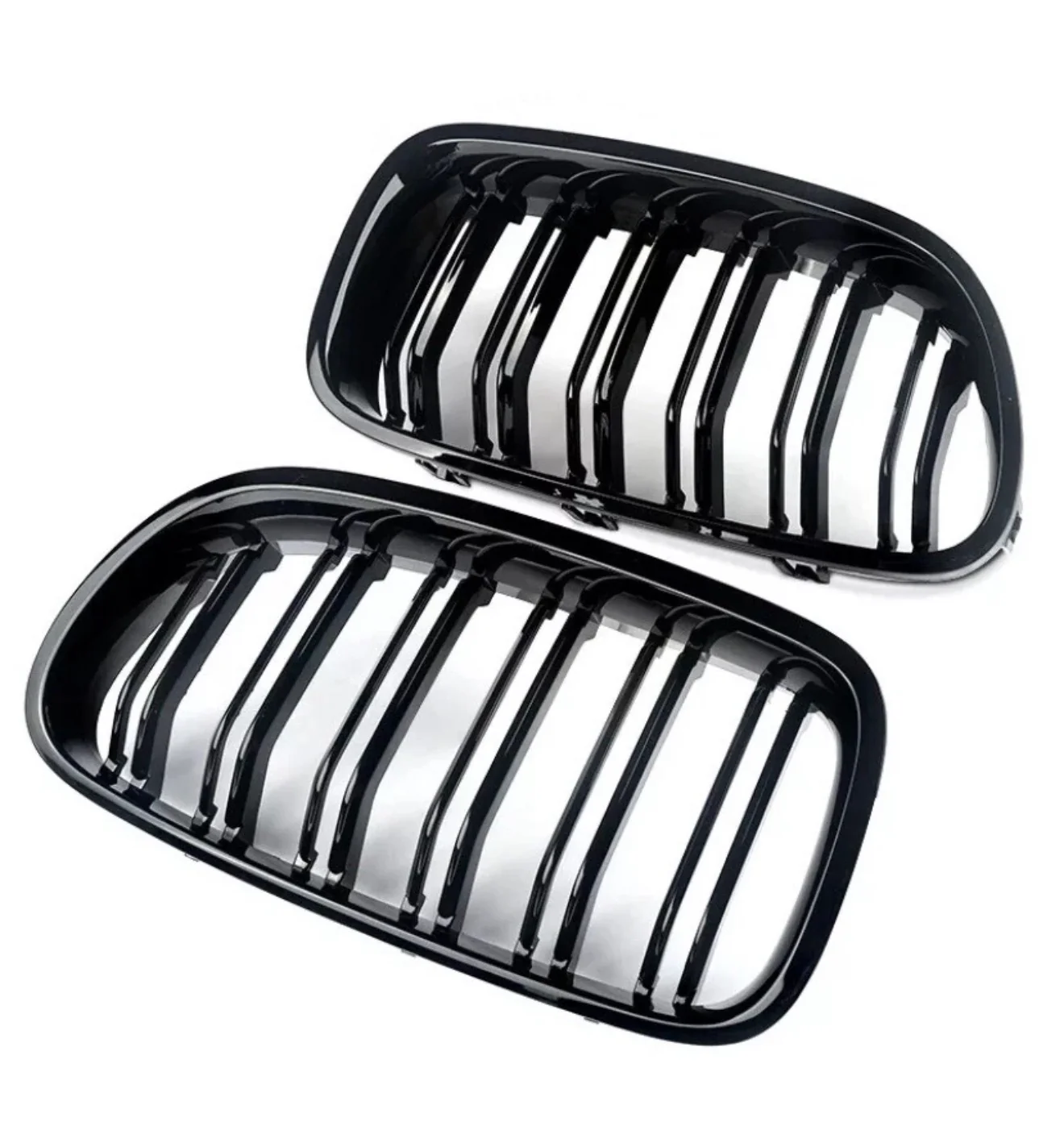 BMW F10 F11 5 Series 10-16 Kidney Grille Grill Grilles Gloss Black Twin Slats - Image 7