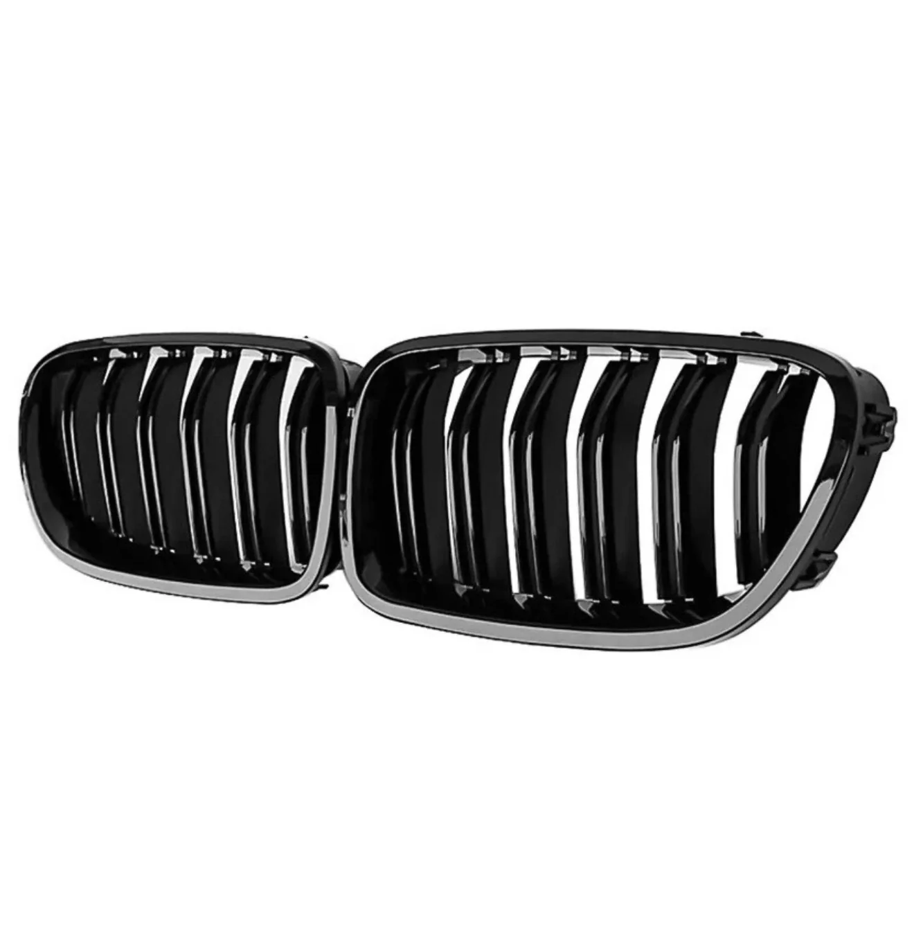 BMW F10 F11 5 Series 10-16 Kidney Grille Grill Grilles Gloss Black Twin Slats - Image 8