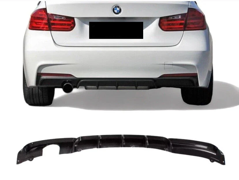 BMW F30 F31 3 SERIES MP REAR DIFFUSER M SPORT SINGLE EXHAUST CARBON BLACK 12-18
