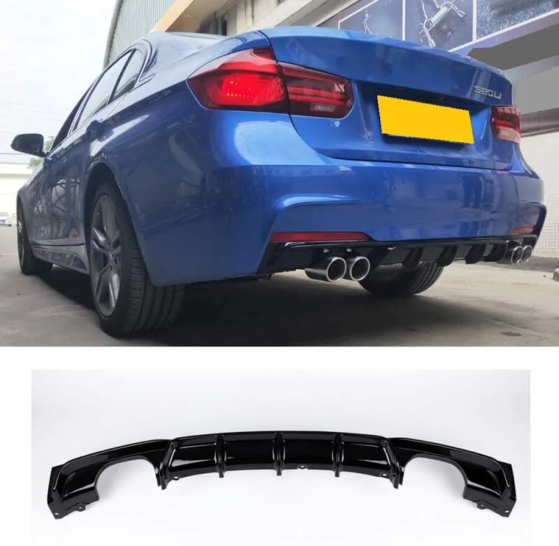 BMW F30 M PERFORMANCE BODY KIT FRONT LIP SPLITTER REAR DIFFUSER SPOILER QUAD - Image 9