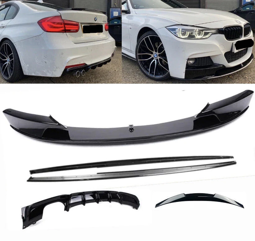 BMW F30 M PERFORMANCE BODY KIT FRONT LIP SPLITTER REAR DIFFUSER SPOILER SIDE