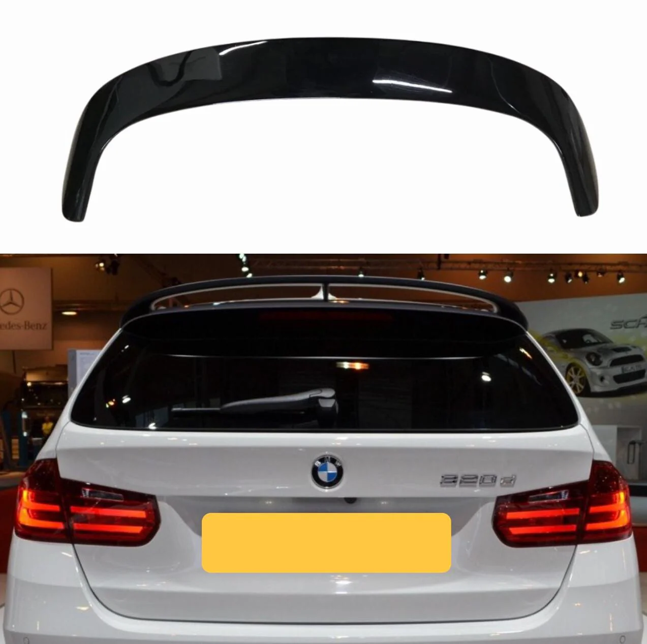 BMW F31 KIT 3 SERIES ESTATE TOURING GLOSS BLACK BODYKIT SPLITTER ROOF SPOILER - Image 9