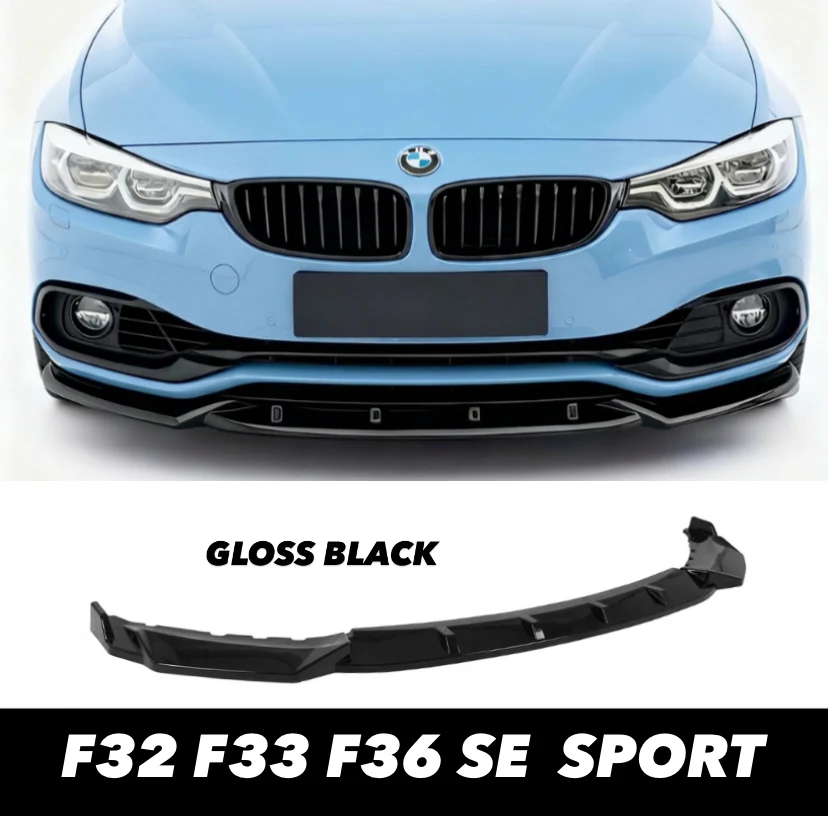 BMW F32 F33 F36 4 SERIES FRONT SPLITTER LIP SE SPORT PERFORMANCE GLOSS BLACK - Image 3