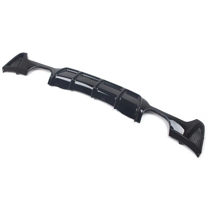 BMW F32 F33 F36 GLOSS BLACK REAR DIFFUSER QUAD EXIT VALANCE PERFORMANCE SPOILER - Image 6