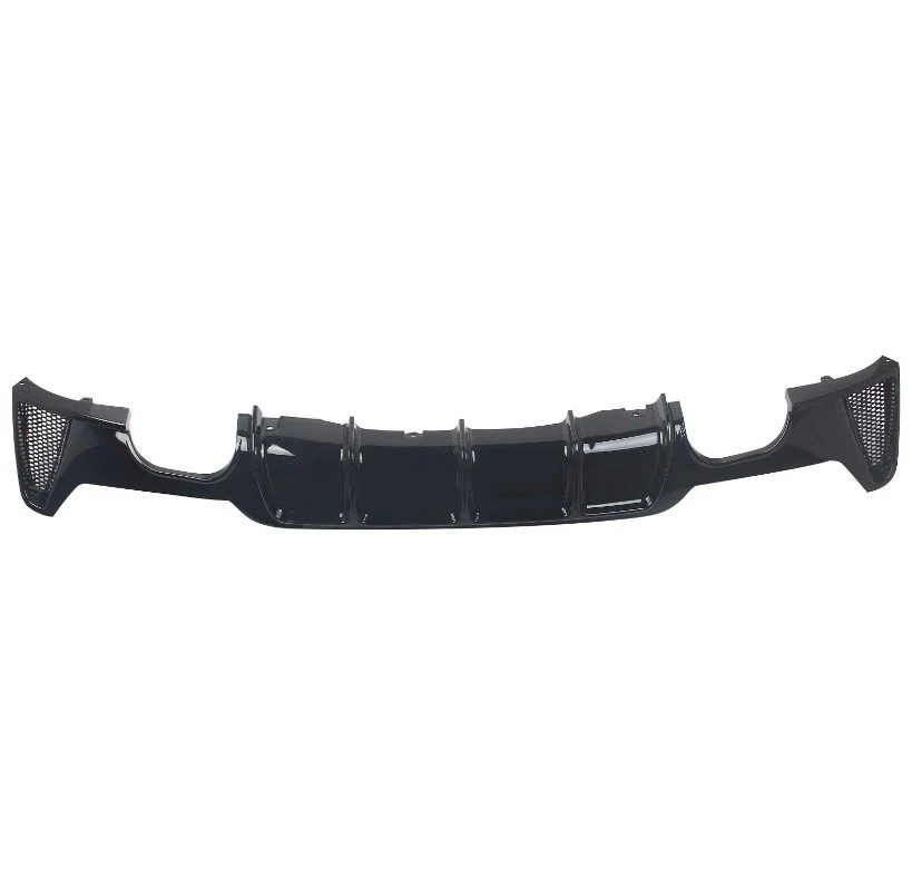 BMW F32 F33 F36 GLOSS BLACK REAR DIFFUSER QUAD EXIT VALANCE PERFORMANCE SPOILER - Image 7