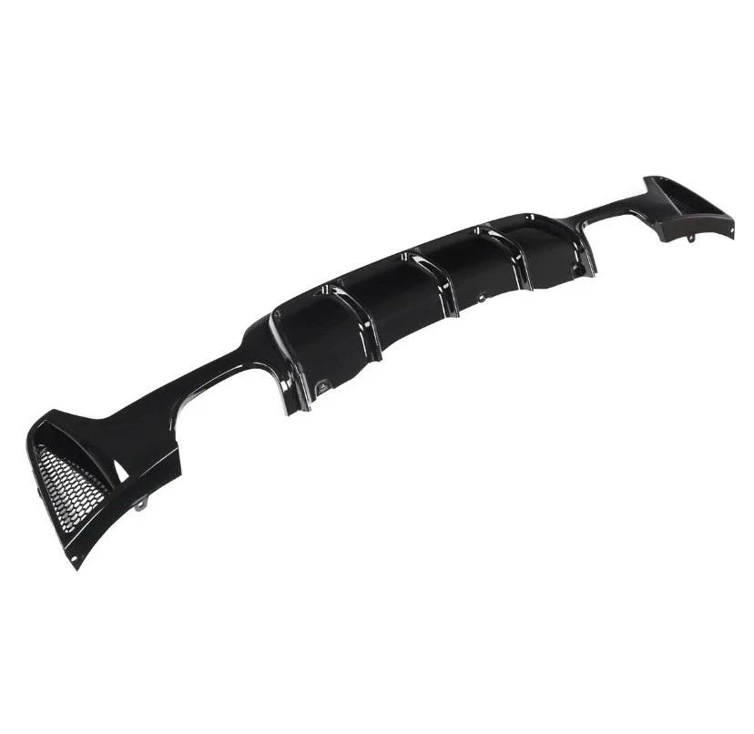 BMW F32 F33 F36 GLOSS BLACK REAR DIFFUSER QUAD EXIT VALANCE PERFORMANCE SPOILER - Image 8