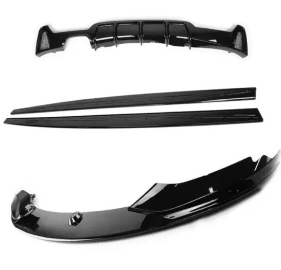 BMW F32 KIT 4 SERIES SPLITTER LIP DIFFUSER MIRROR SIDES GRILLES SPOILER GLOSS BK - Image 9