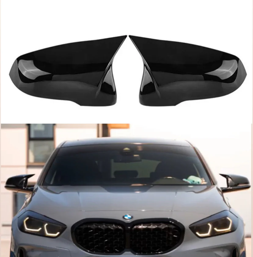 BMW F40 F44 F45 F46 F48 G29 2PCS DOOR WING MIRROR COVERS CAPS GLOSS BLACK ABS