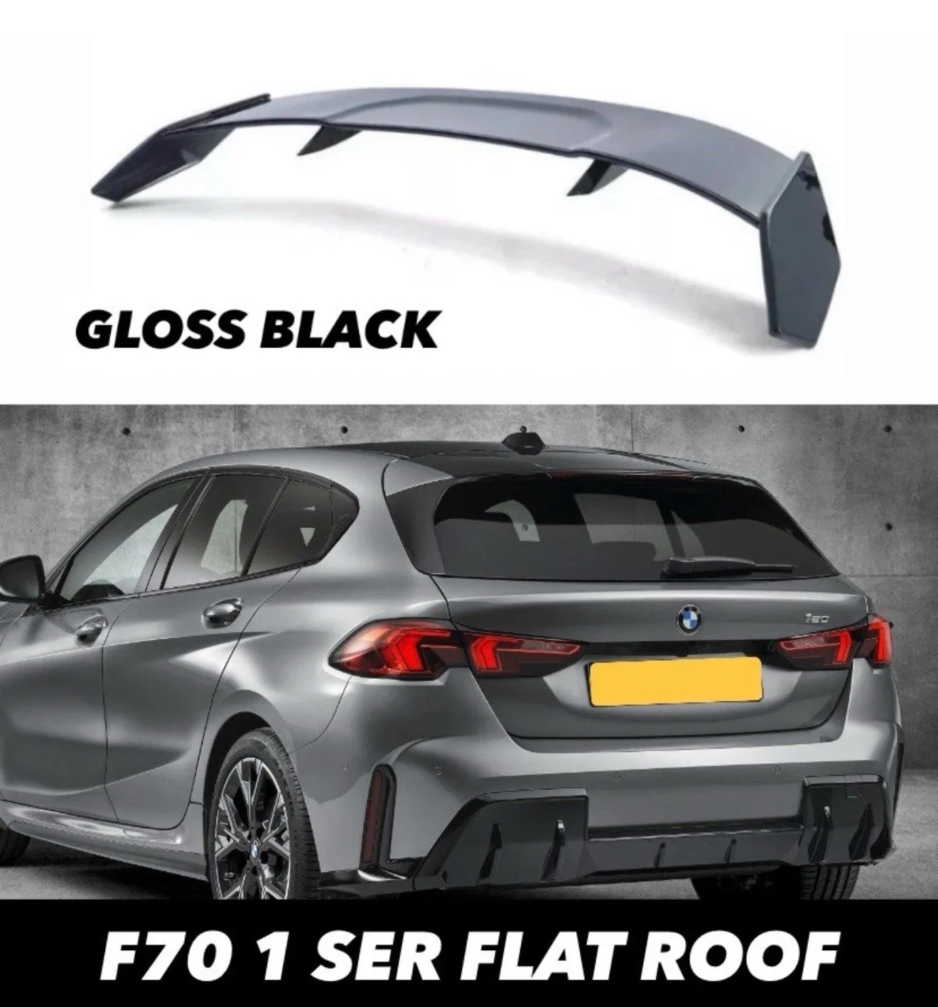 BMW F70 1 SERIES FLAT ROOF SPOILER REAR LIP GLOSS BLACK - Image 9