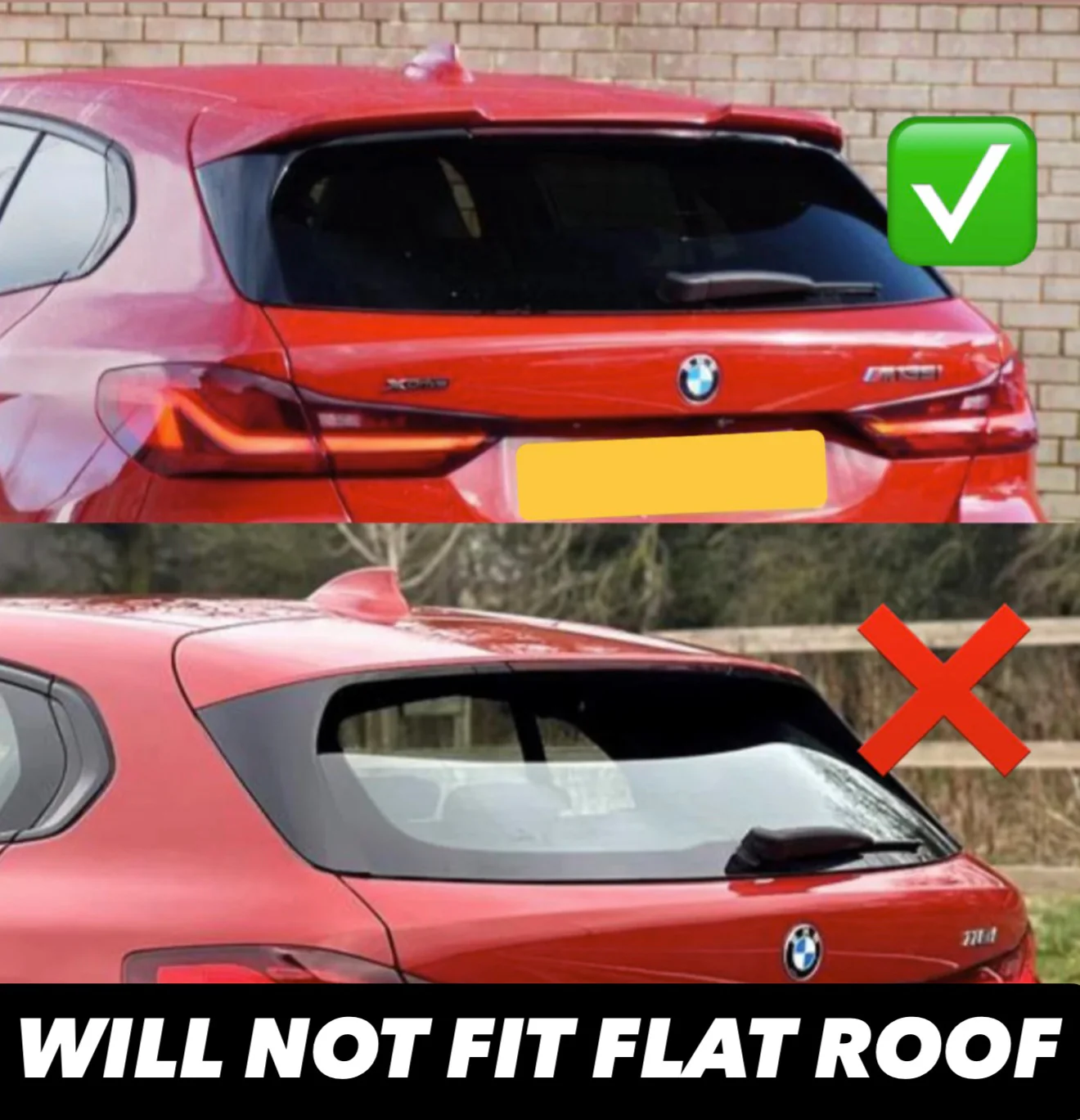 BMW F70 1 Series Rear Roof Spoiler Gloss Black STM - Image 2