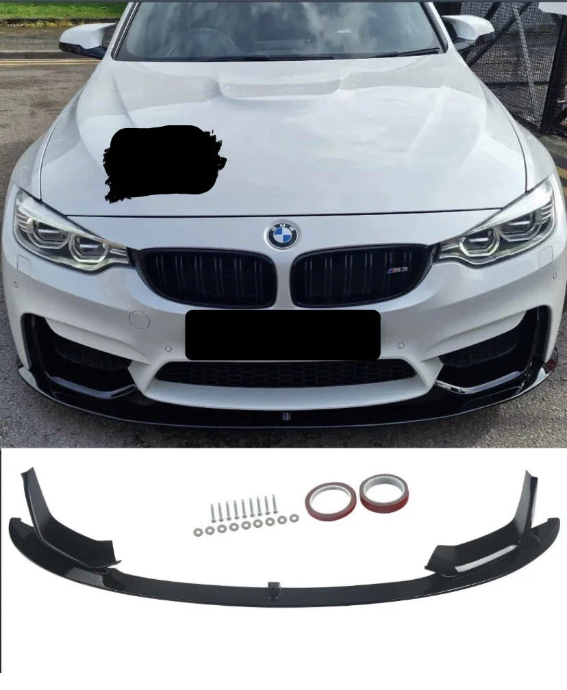 BMW F80 F82 F83 M3 M4 M PERFORMANCE STYLE FRONT SPLITTER LIP SPOILER GLOSS BLACK