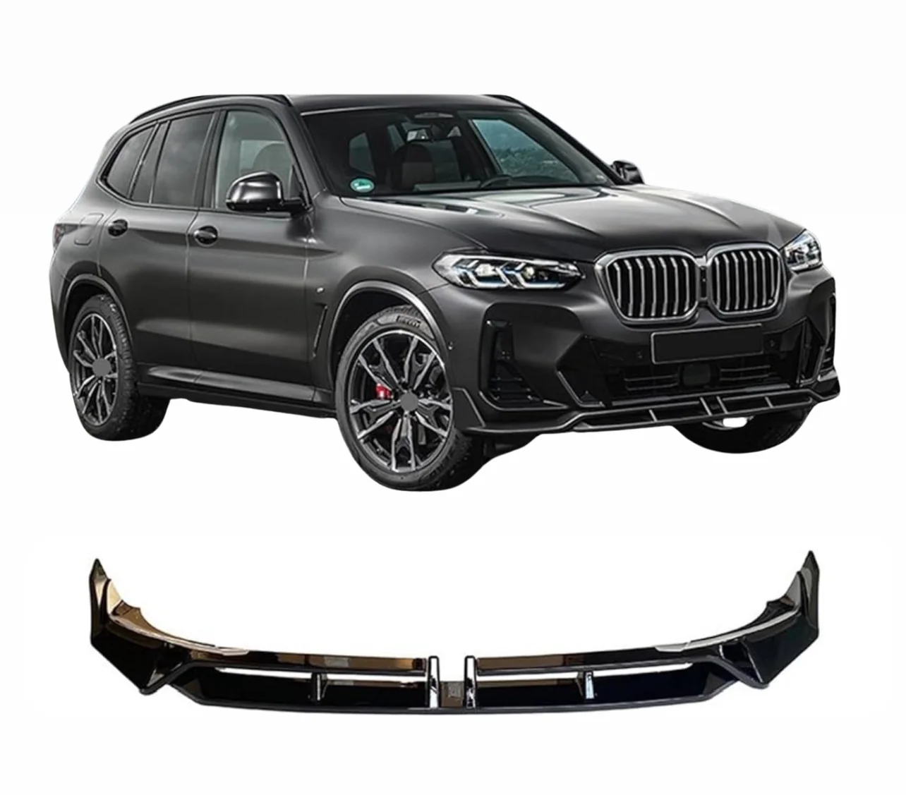 BMW G01 X3 Lci Gloss Black kit Bodykit Splitter Mirrors 22+ - Image 2