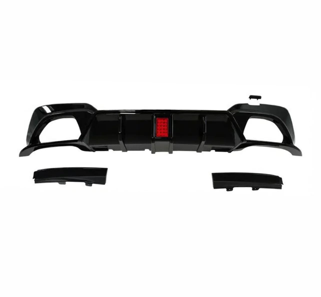 BMW G20 G21 Diffuser with Led Quad Exhaust pipes Gloss Black. - Image 3