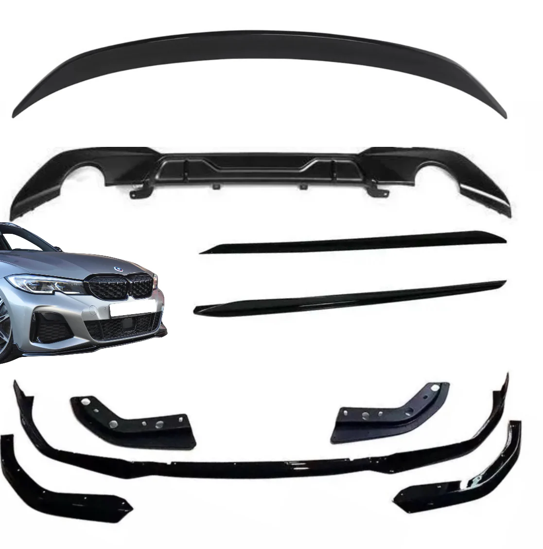 BMW G20 Kit 3 Series - Gloss Black FullBody Kit Mp - Image 7