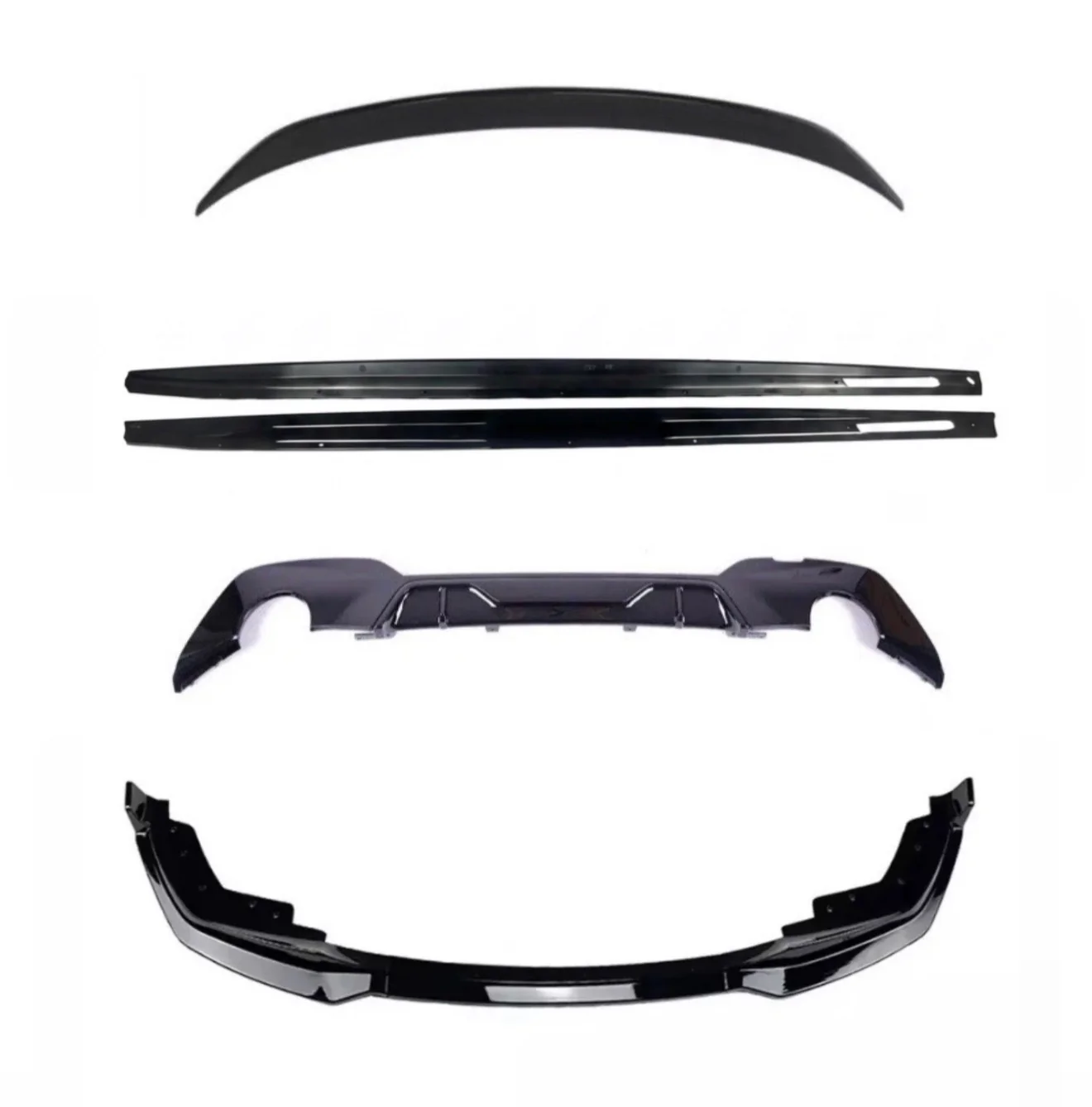 BMW G20 Kit Full Length Side Extensions Bodykit 3 Series Gloss Black Mp Diffuser 2 Piece Splitter