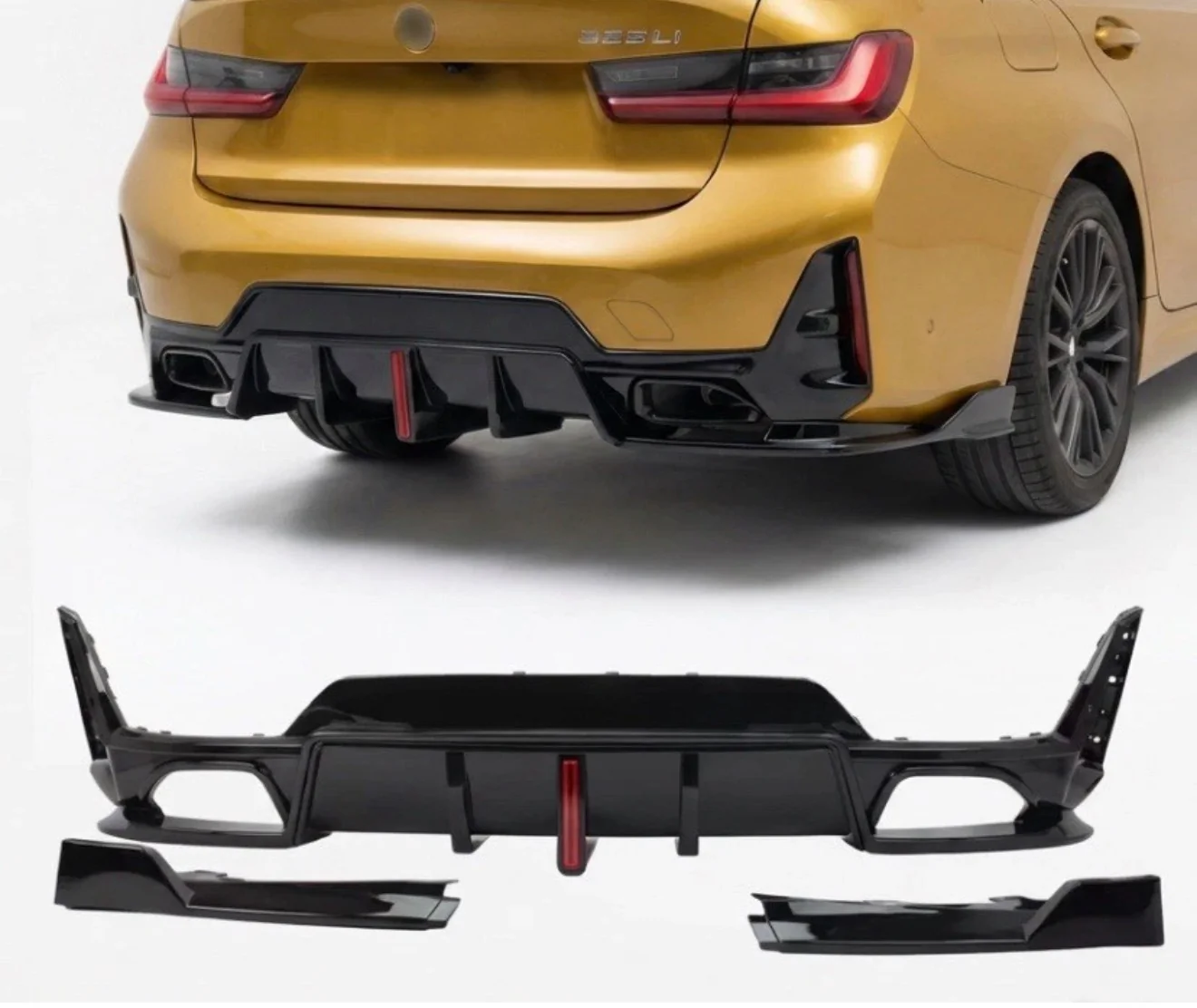 BMW G21 LCI 3 SERIES BODY KIT BODYKIT FRONT SPLITTER REAR DIFFUSER LCI QUAD 2023+ FULL ROOF - Image 2