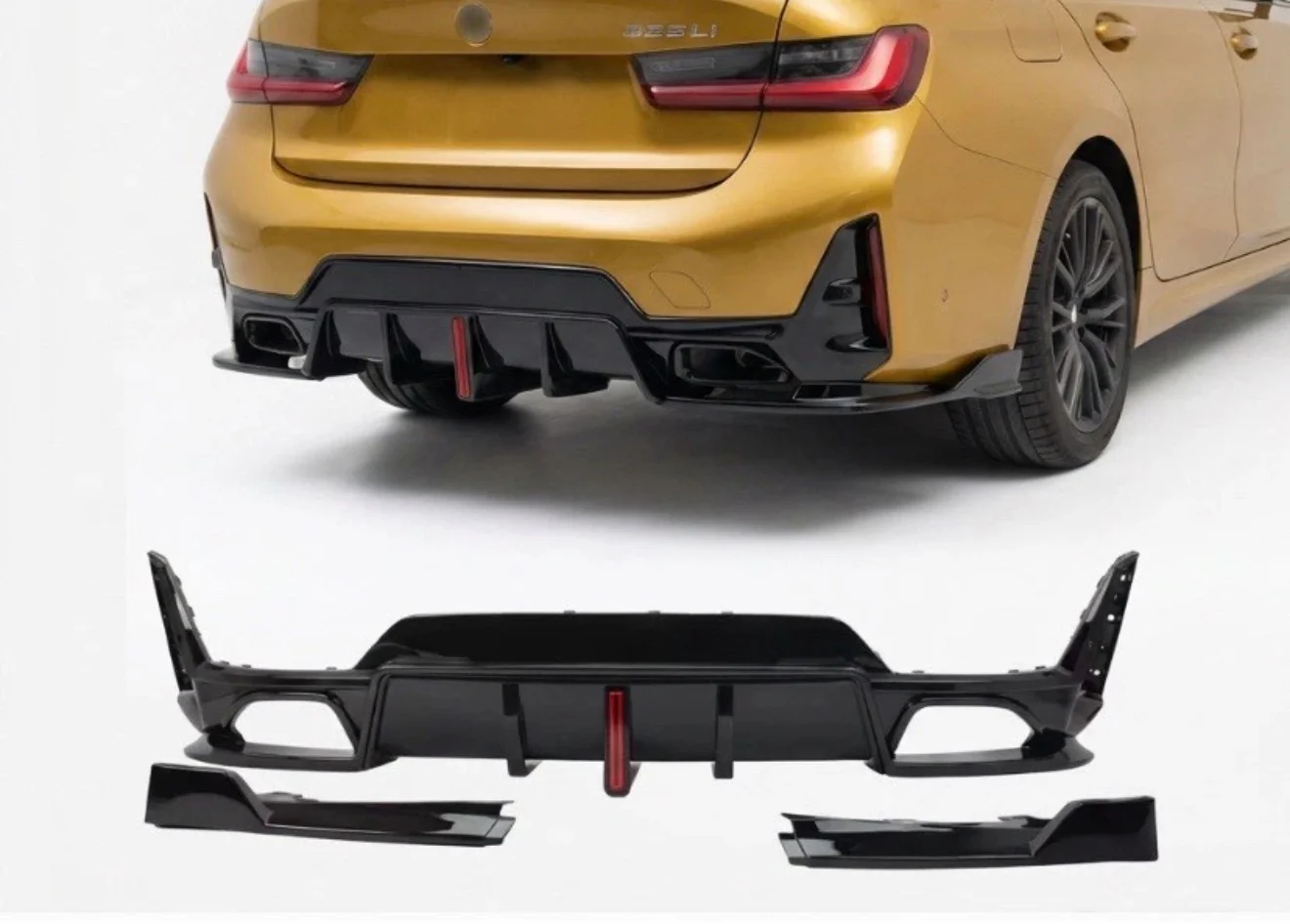 BMW G21 LCI 3 SERIES BODY KIT BODYKIT FRONT SPLITTER REAR DIFFUSER QUAD STM V ROOF SPOILER - Image 2