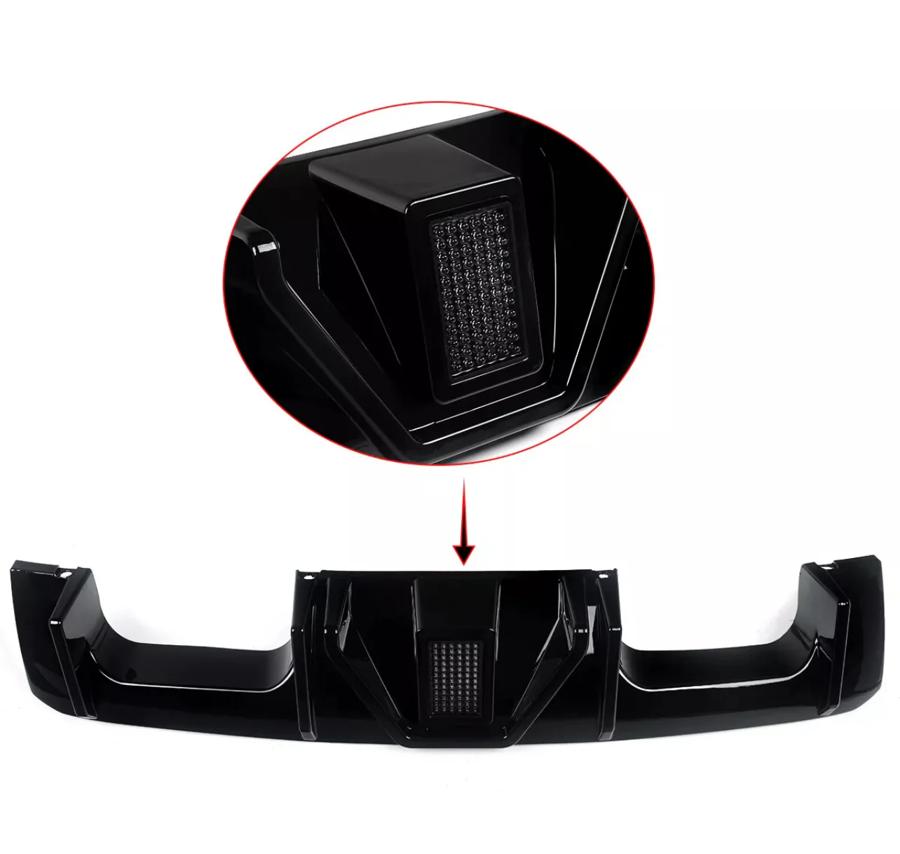 BMW G80 M3 G82 G83 M4 REAR BUMPER DIFFUSER LIP GLOSS BLACK W/LED LIGHT - Image 9