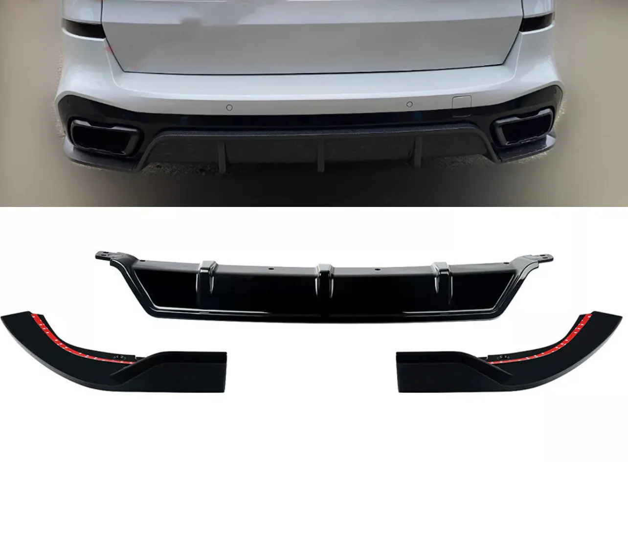 BMW STM G05 X5 Gloss Black Body Kit 2018+ Splitter Spoiler Diffuser - Image 13