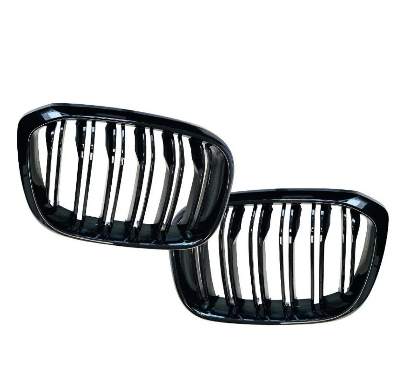 BMW X3 G01 M SPORT LOOK DOUBLE SLAT GLOSS BLACK FRONT KIDNEY GRILLES 18-21 - Image 3