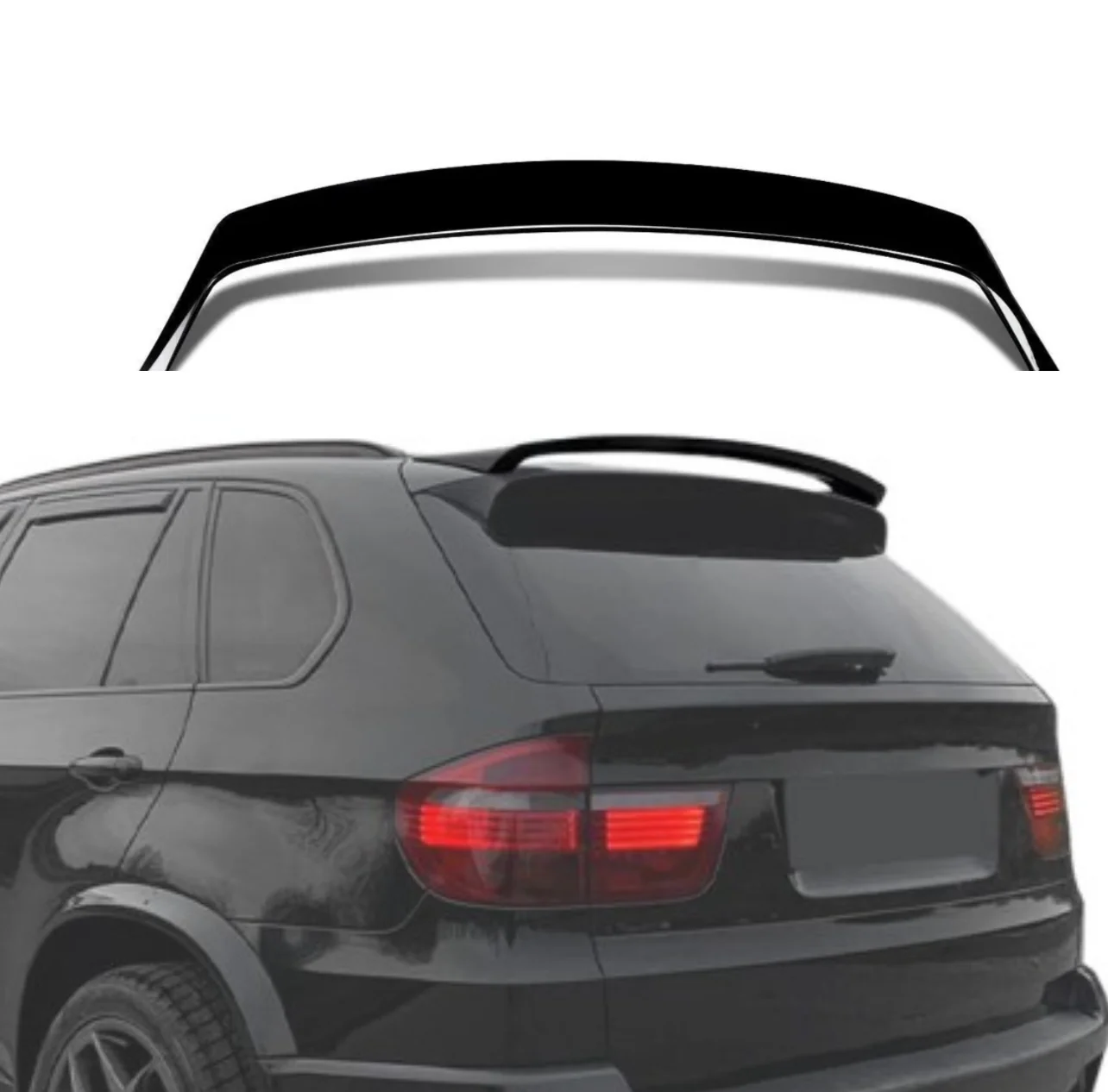 BMW X5 E70 M STYLE GLOSS BLACK REAR ROOF BOOT SPOILER LIP WING 2007-2013 - Image 5