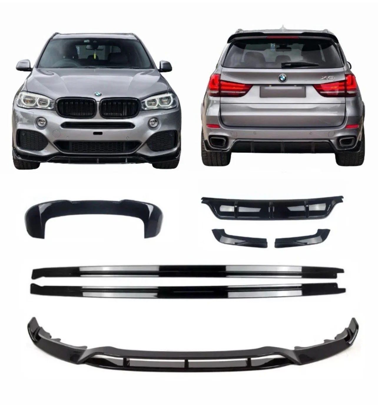 BMW X5 F15 BODY KIT BODYKIT REAR DIFFUSER SPLITTER SPOILER FULL SIDE EXTENSIONS - Image 9