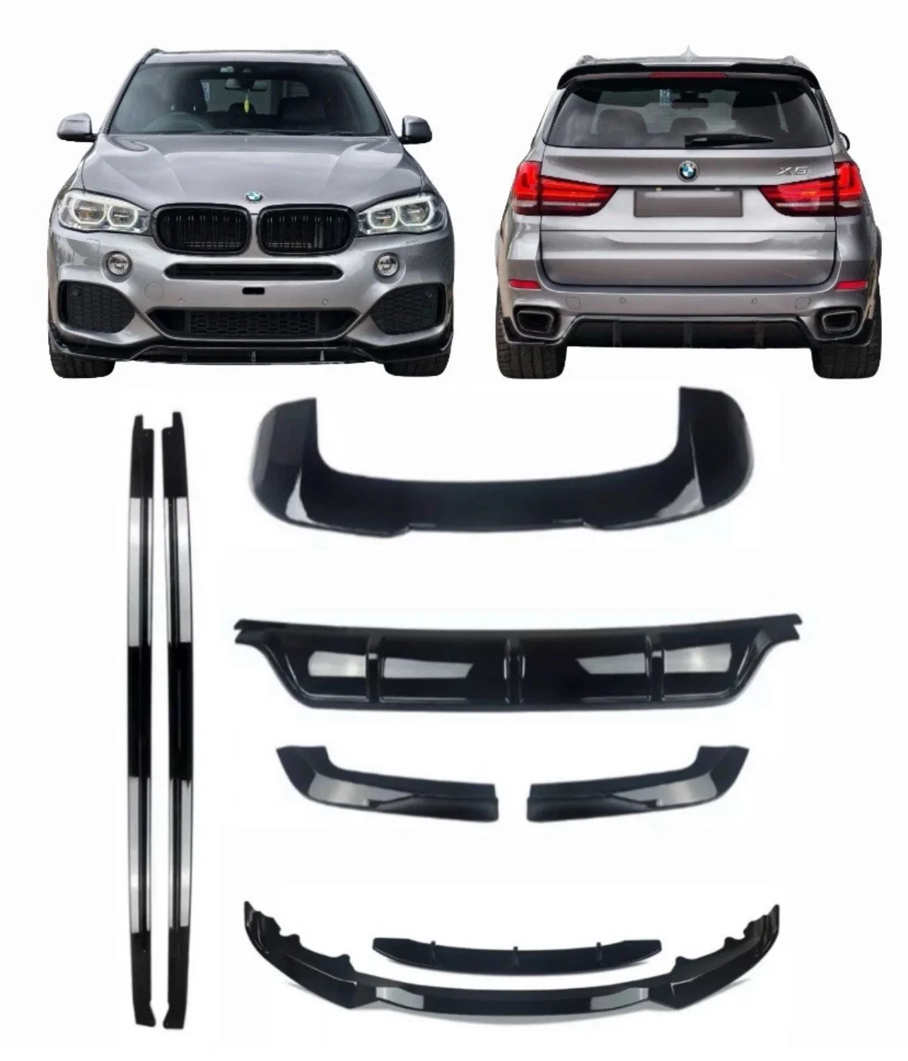 BMW X5 F15 BODY KIT BODYKIT REAR DIFFUSER SPLITTER SPOILER FULL SIDE EXTENSIONS - Image 5