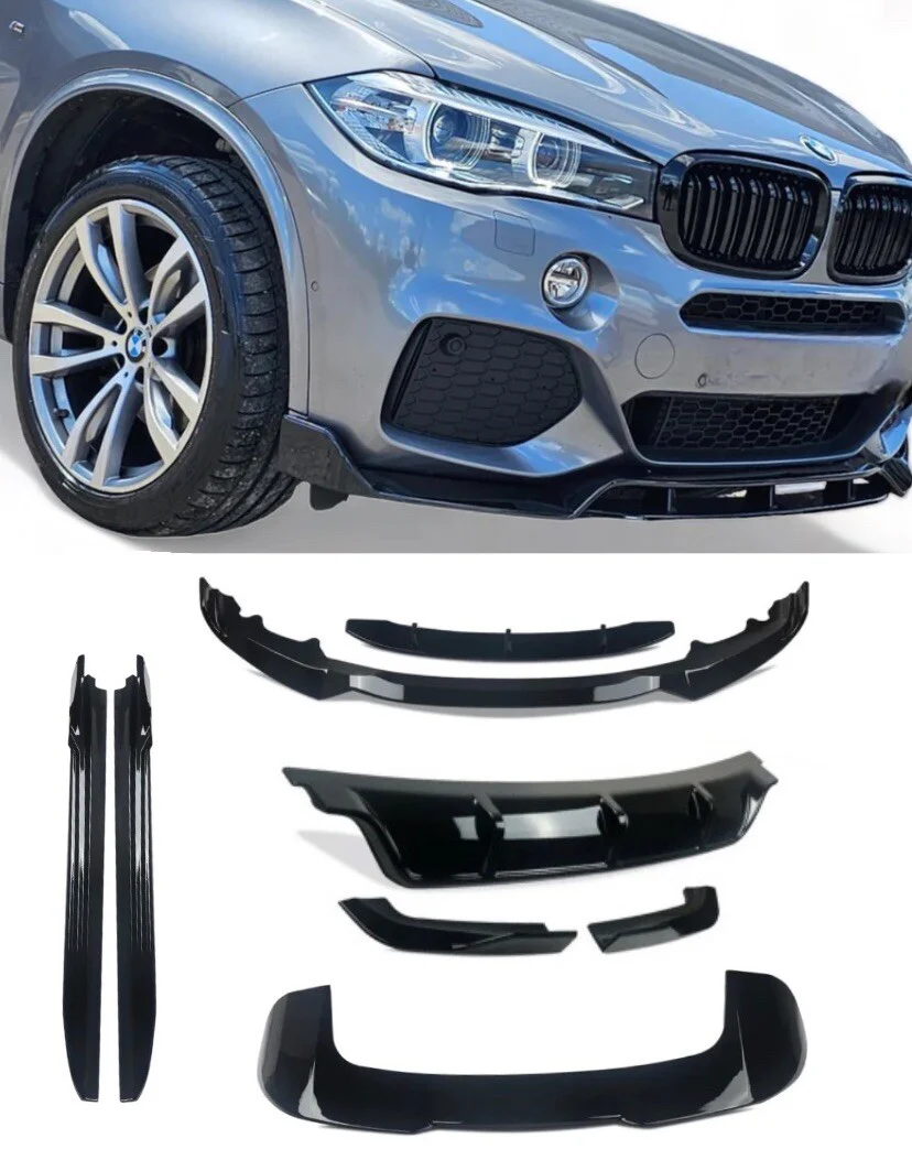 BMW X5 F15 KIT SPLITTER DIFFUSER SIDE SKIRTS SPOILER GLOSS BLACK GRILLES MIRRORS - Image 5