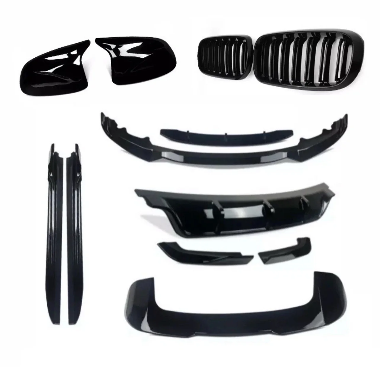 BMW X5 F15 KIT SPLITTER DIFFUSER SIDE SKIRTS SPOILER GLOSS BLACK GRILLES MIRRORS - Image 10