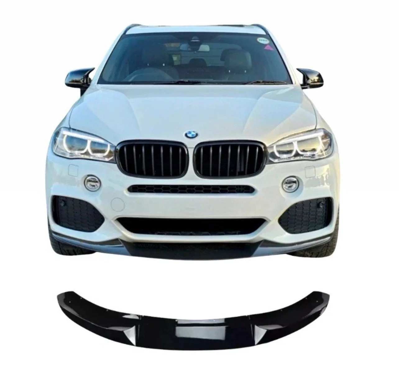 BMW X5 F15 M PERFORMANCE FRONT SPLITTER SPOILER GLOSS BLACK 14-18 M SPORT MP