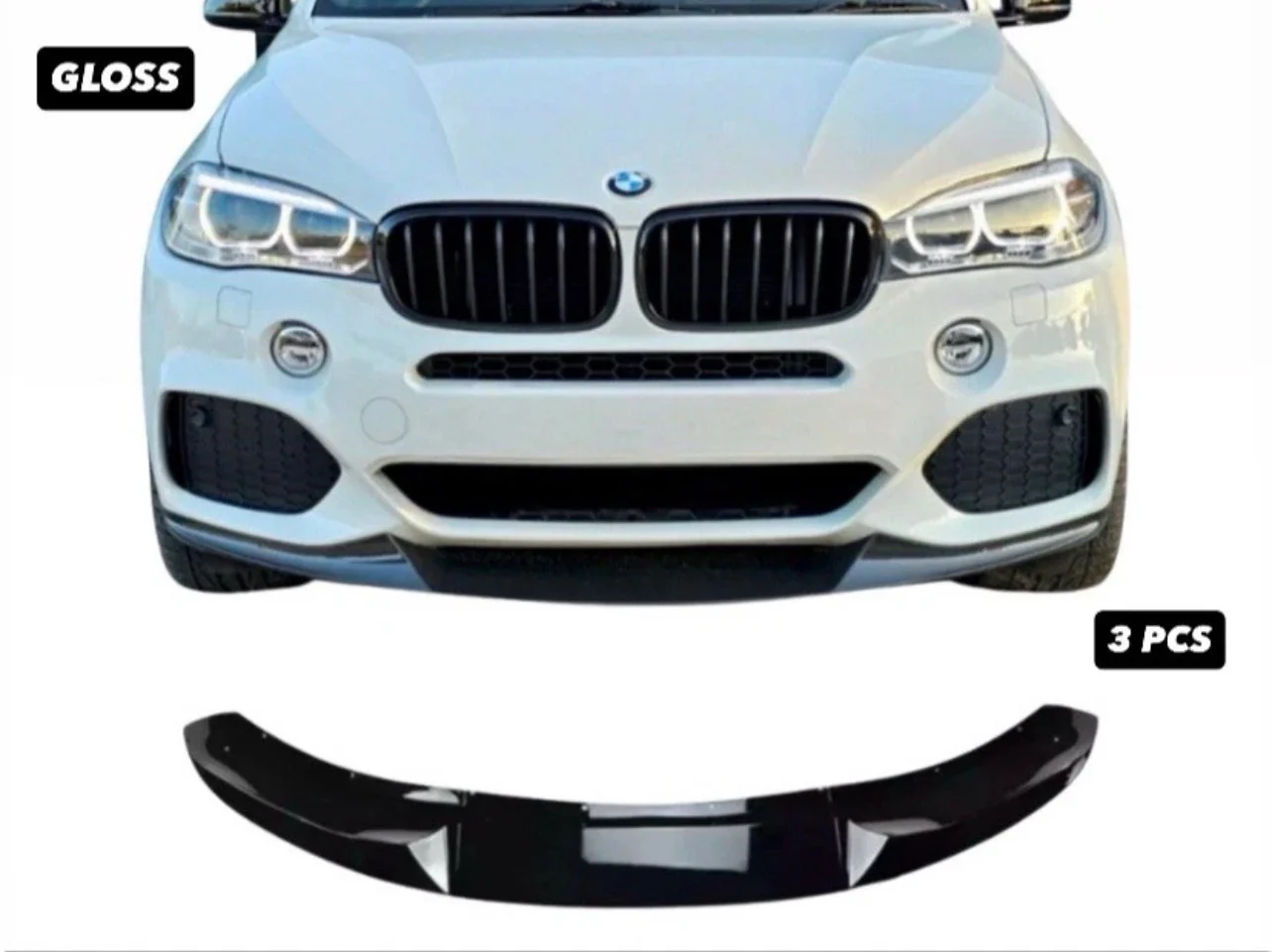 BMW X5 F15 M PERFORMANCE FRONT SPLITTER SPOILER GLOSS BLACK 14-18 M SPORT MP - Image 11