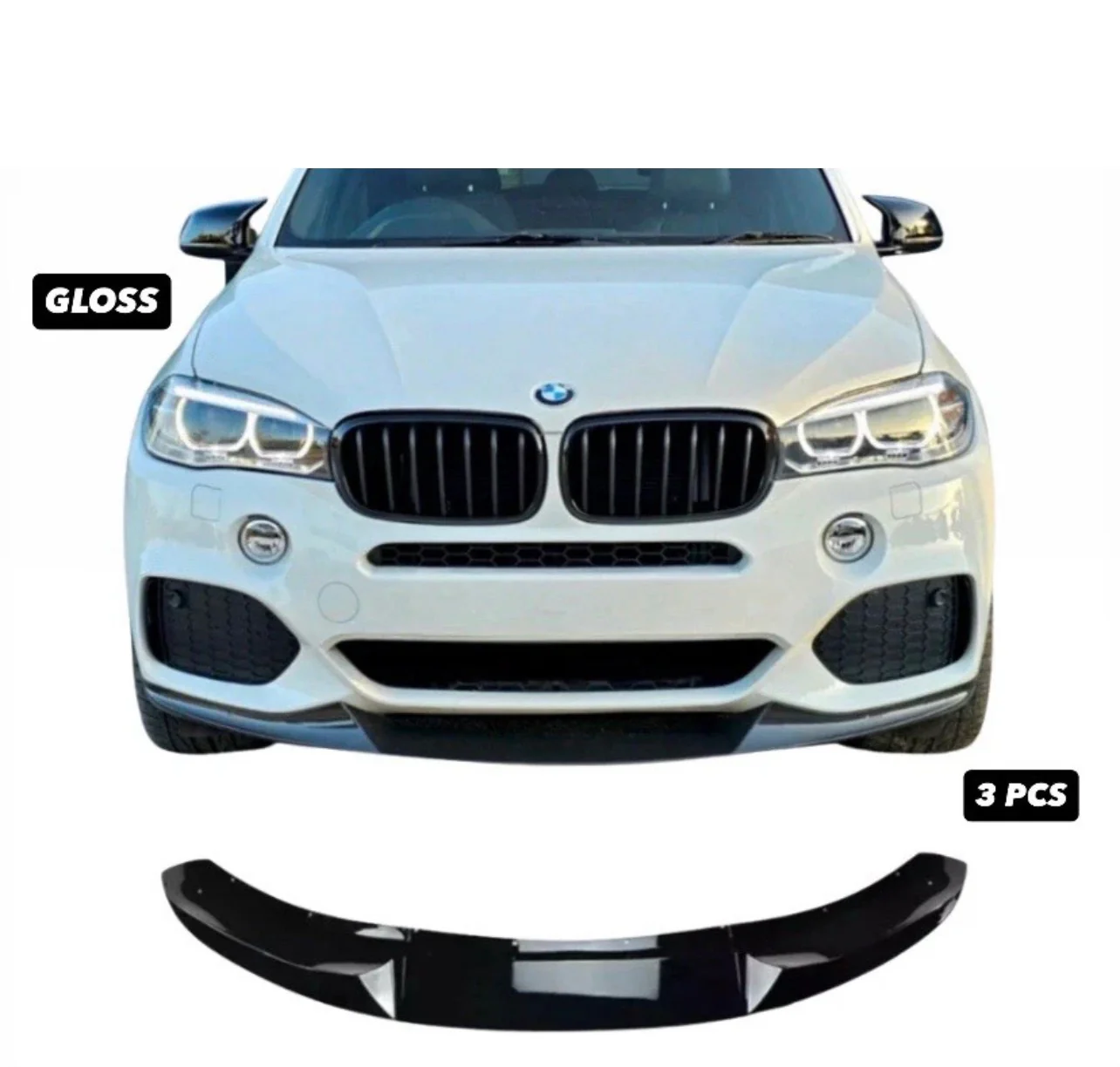 BMW X5 F15 M PERFORMANCE FRONT SPLITTER SPOILER GLOSS BLACK 14-18 M SPORT MP - Image 12