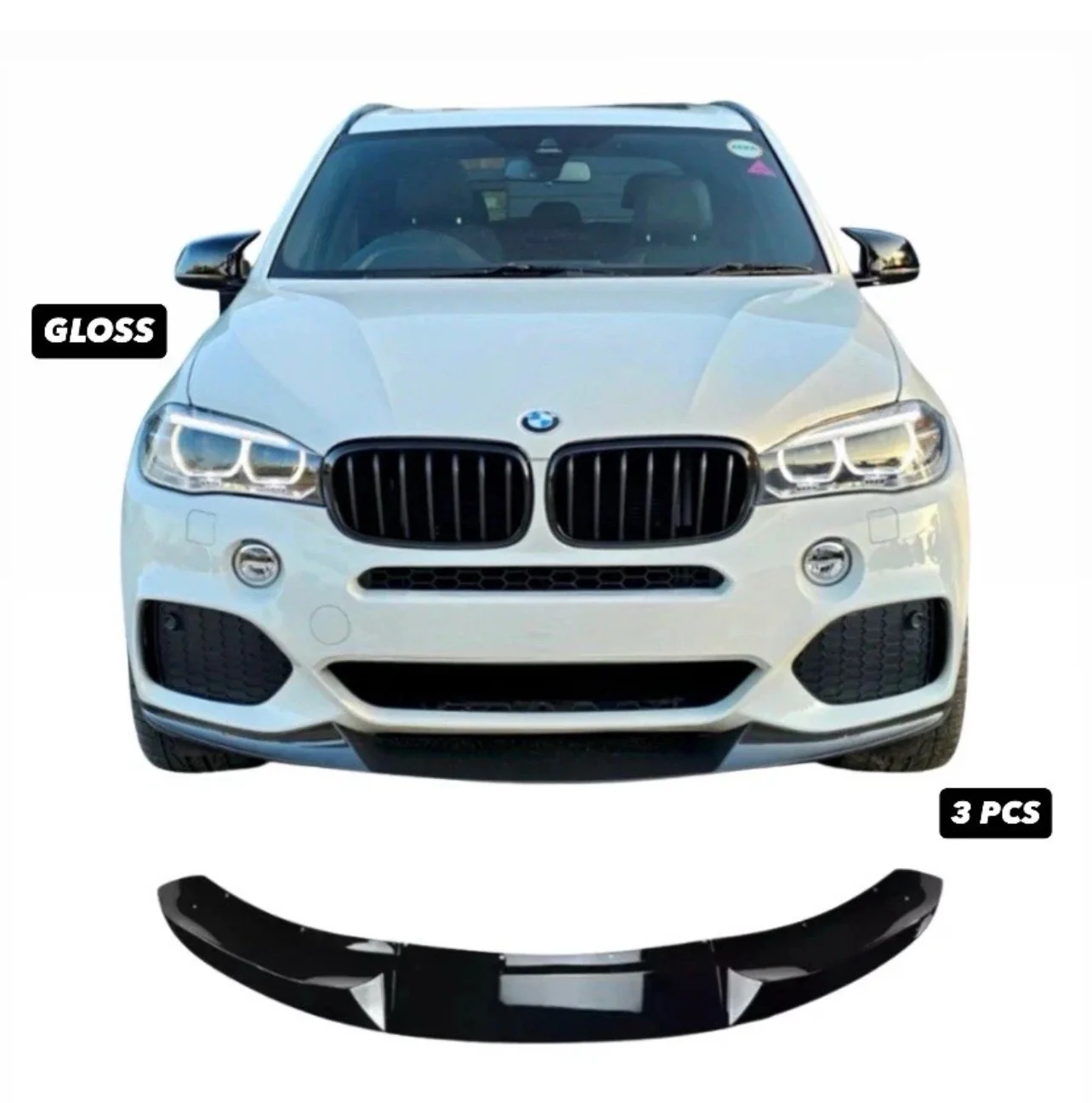 BMW X5 F15 M PERFORMANCE FRONT SPLITTER SPOILER GLOSS BLACK 14-18 M SPORT MP - Image 2