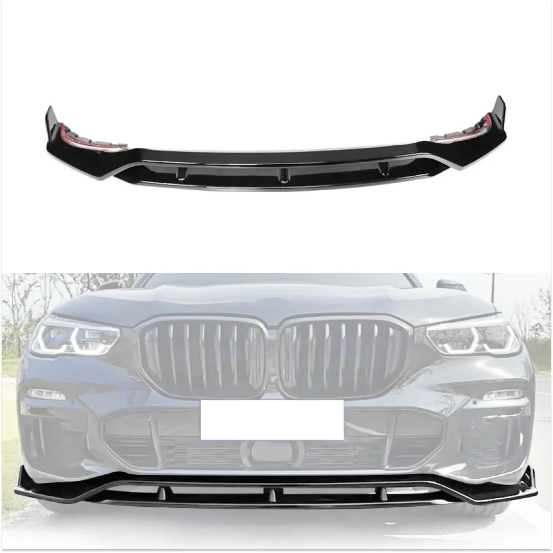 BMW X5 G05 M PERFORMANCE FRONT SPLITTER KIT SPOILER LIP GLOSS BLACK 2019-23 - Image 5