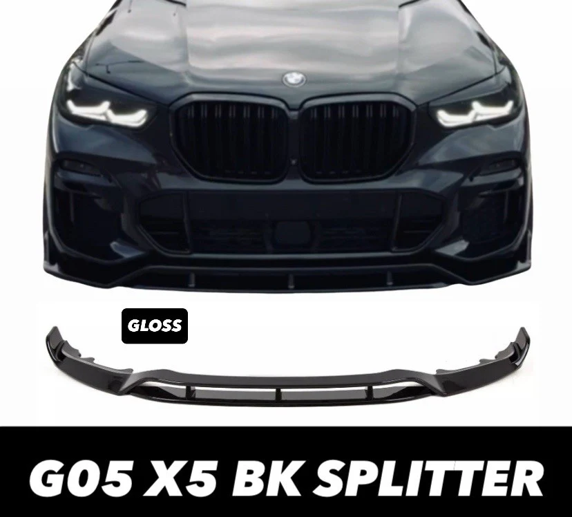 BMW X5 G05 M PERFORMANCE FRONT SPLITTER SPOILER LIP KIT GLOSS BLACK 2019+ ABS - Image 10