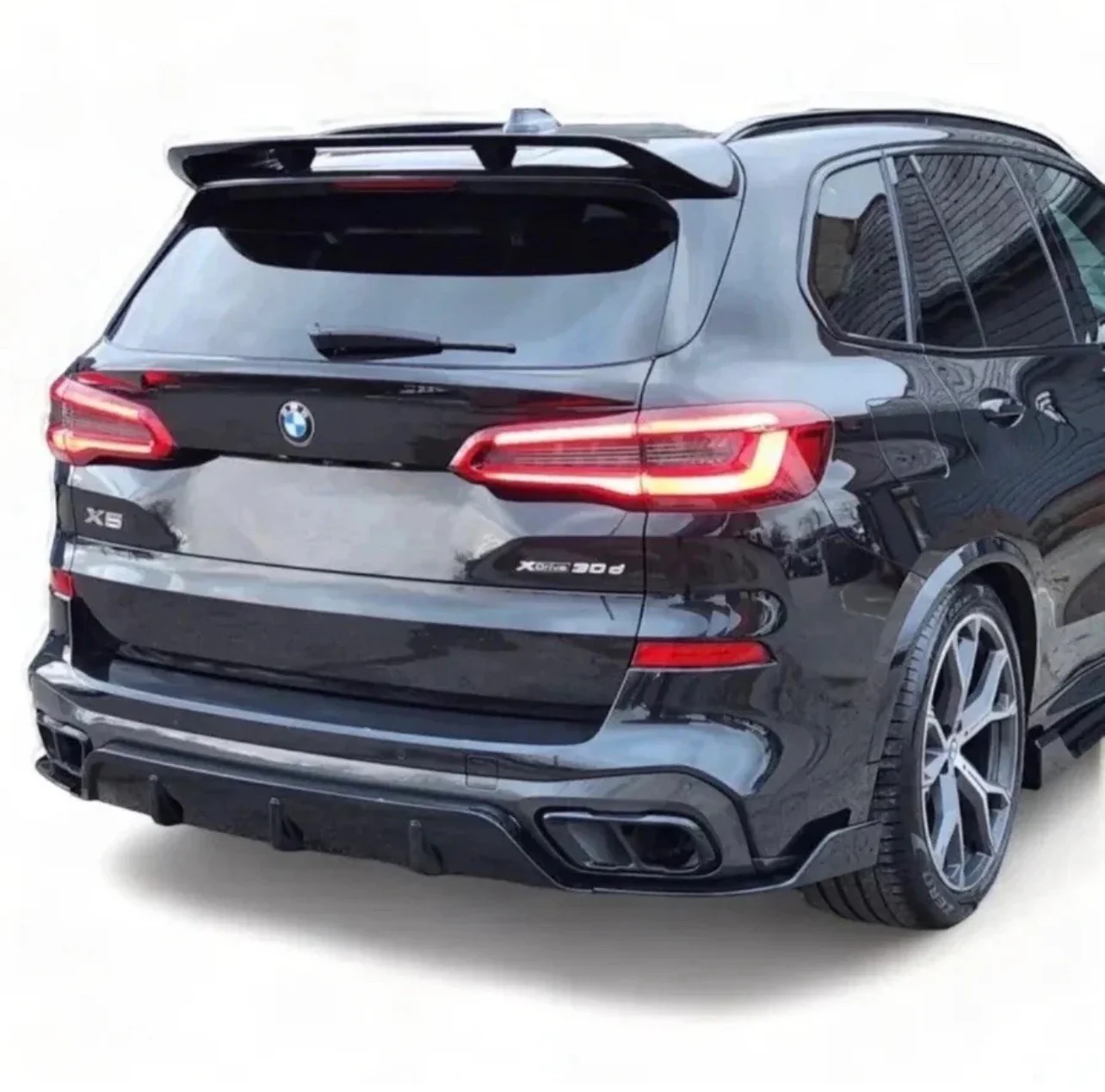 BMW X5 G05 M SPORT GLOSS BLACK REAR BUMPER DIFFUSER SPOILER EXTENSION 2018+ - Image 2