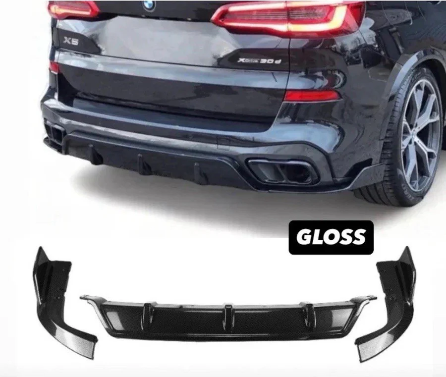 BMW X5 G05 Rear Bumper Diffuser Spoiler BK Style Gloss Black Pre Lci M Sport - Image 6