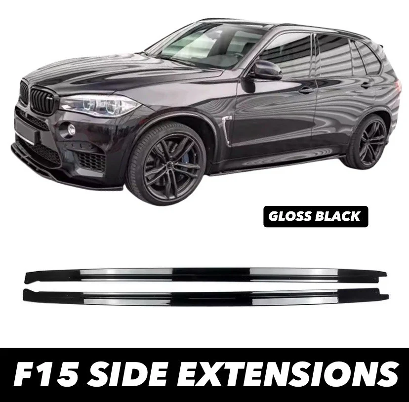 BMW X5M F85 F15 X6M F86 F16 GLOSS BLACK SIDE SKIRT EXTENSION BLADE LIP MP - Image 4