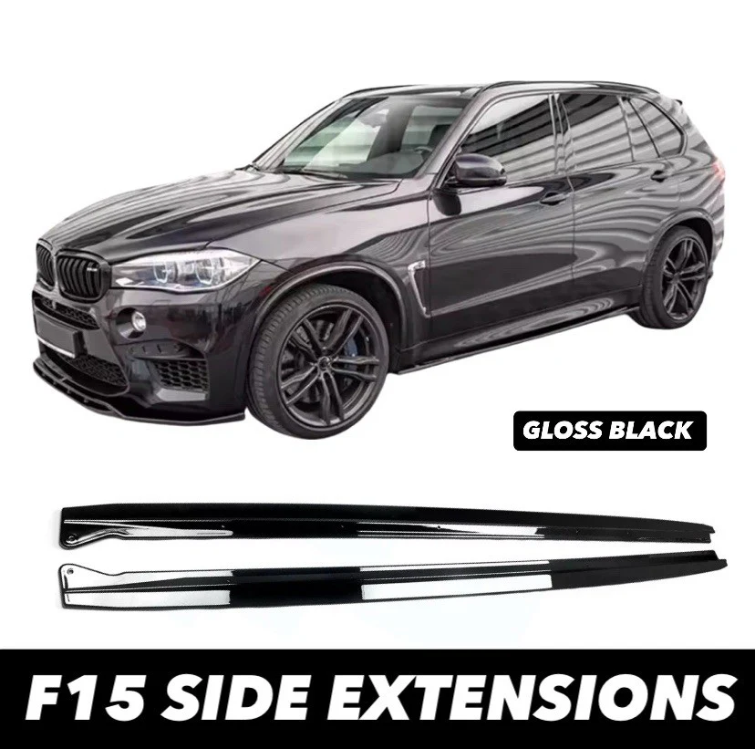 BMW X5M F85 F15 X6M F86 F16 GLOSS BLACK SIDE SKIRT EXTENSION BLADE LIP MP - Image 7