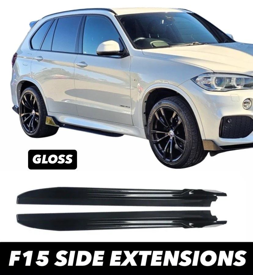 BMW X5M F85 F15 X6M F86 F16 GLOSS BLACK SIDE SKIRT SKIRTS EXTENSION BLADE - Image 5
