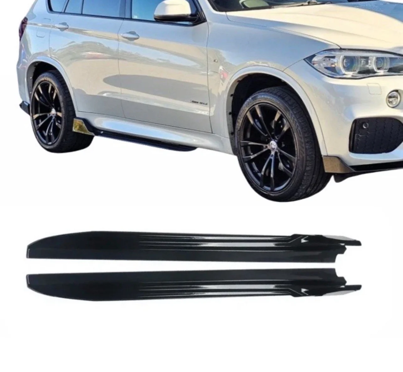 BMW X5M F85 F15 X6M F86 F16 GLOSS BLACK SIDE SKIRT SKIRTS EXTENSION BLADE - Image 4