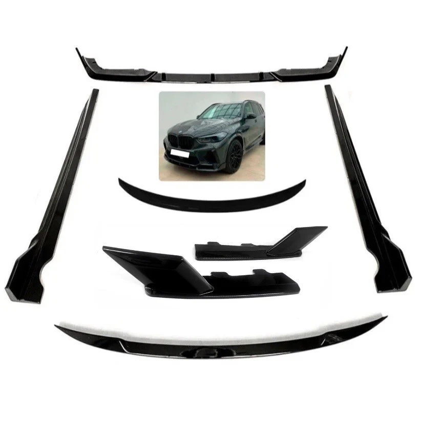 BMW X5M F95 KIT SPLITTER DIFFUSER SIDE SKIRTS SPOILER GLOSS BLACK 2018+
