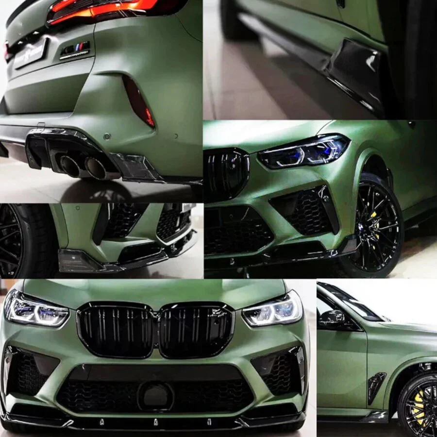 BMW X5M F95 KIT SPLITTER DIFFUSER SIDE SKIRTS SPOILER GLOSS BLACK 2018+ - Image 6