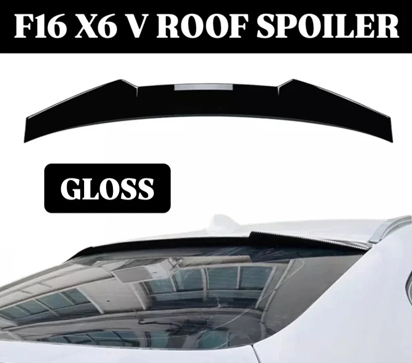 BMW X6 F16 Rear Boot Roof Spoiler Wing Lip 15-19 Gloss Black PSM Style V - Image 2