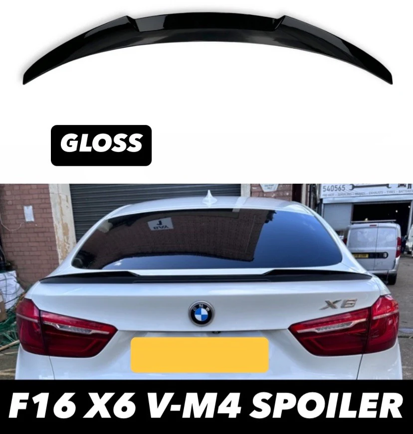 BMW X6 F16 X6M F86 GLOSS BLACK REAR TRUNK BOOT SPOILER WING M SPORT M4 V STYLE - Image 13
