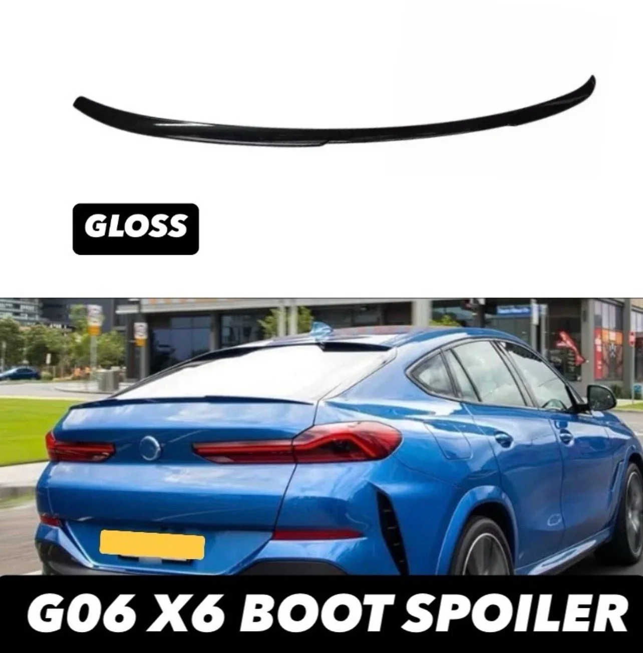 BMW X6 G06 X6M GLOSS BLACK REAR BOOT LIP SPOILER ROOF WING LIP F96 20+ - Image 6